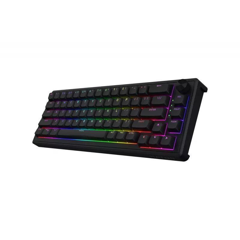 Teclado HATOR Skyfall 65 com fios, Mecânico, USB-C, Aurum Sterling, 70M de toques, RGB, Preto, 790g