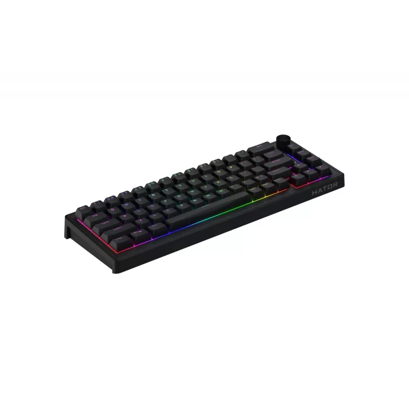 Teclado HATOR Skyfall 65 com fios, Mecânico, USB-C, Aurum Sterling, 70M de toques, RGB, Preto, 790g