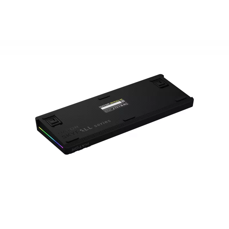 Teclado HATOR Skyfall 65 com fios, Mecânico, USB-C, Aurum Sterling, 70M de toques, RGB, Preto, 790g