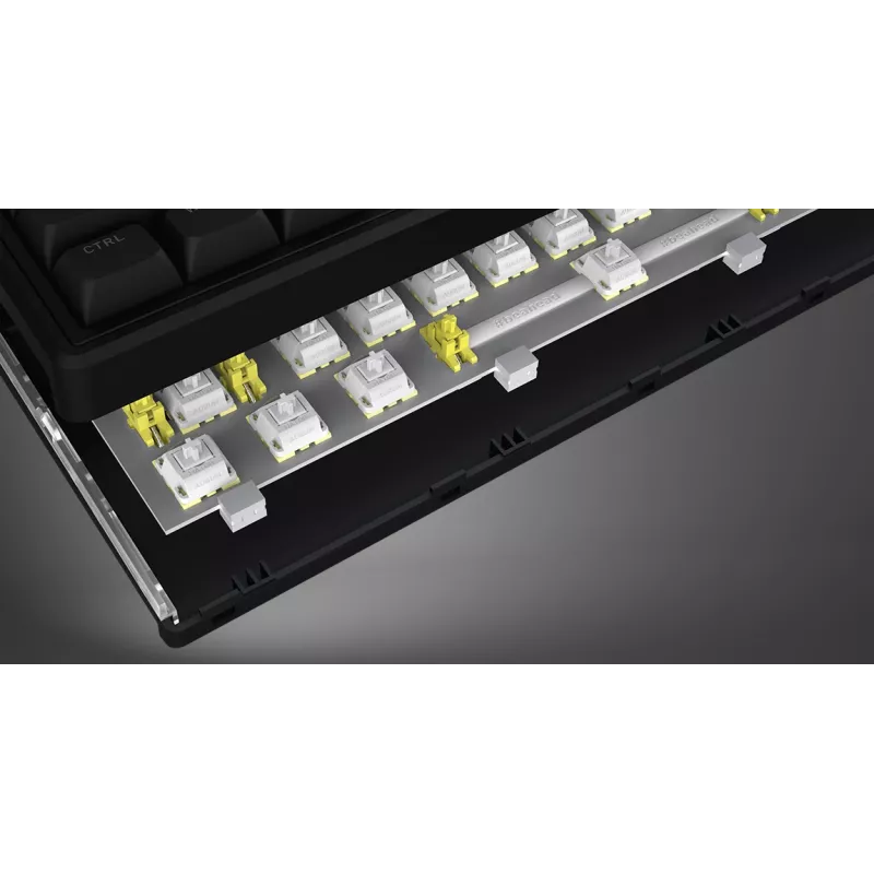 Teclado HATOR Skyfall 65 com fios, Mecânico, USB-C, Aurum Sterling, 70M de toques, RGB, Preto, 790g