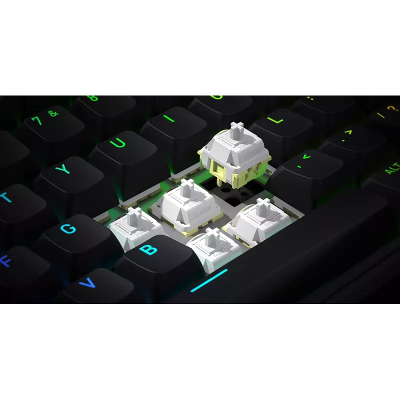 Teclado HATOR Skyfall 65 com fios, Mecânico, USB-C, Aurum Sterling, 70M de toques, RGB, Preto, 790g