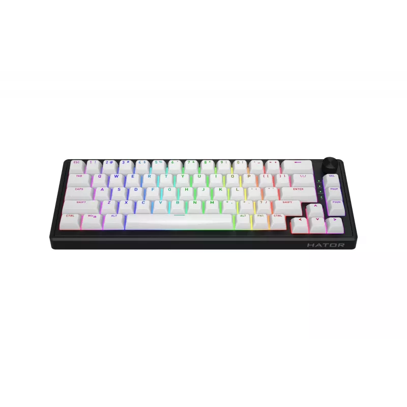 Teclado Gaming HATOR Skyfall Wireless 65 USB + RF Wireless + Bluetooth QWERTY US English Preto, Branco