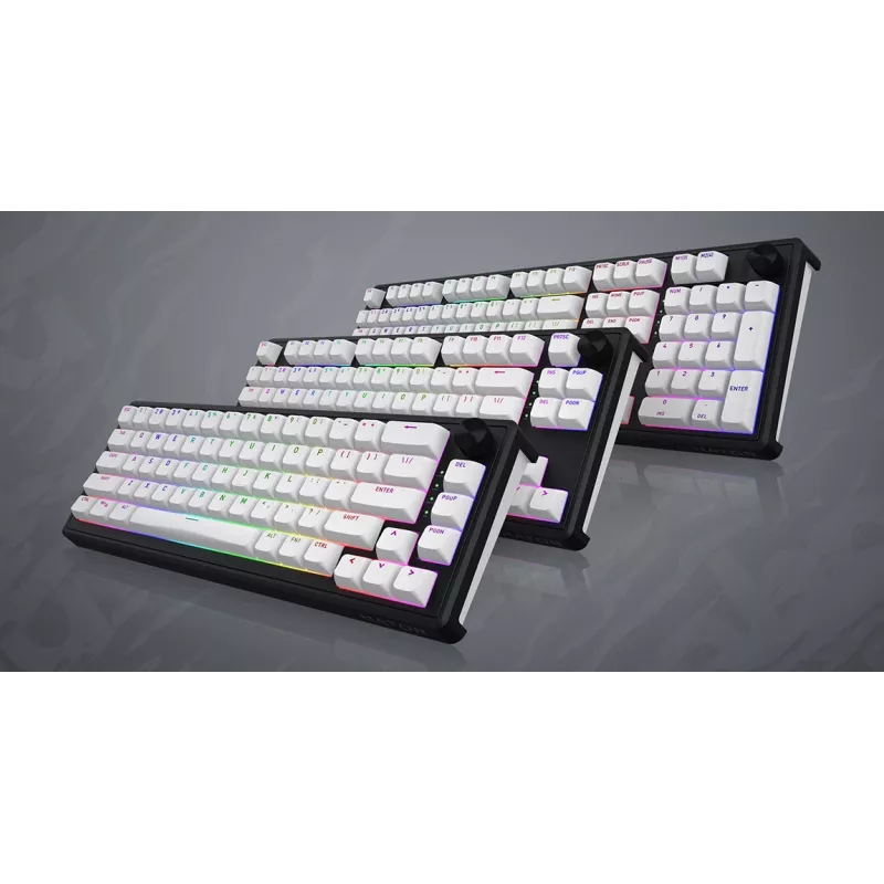Teclado Gaming HATOR Skyfall Wireless 65 USB + RF Wireless + Bluetooth QWERTY US English Preto, Branco