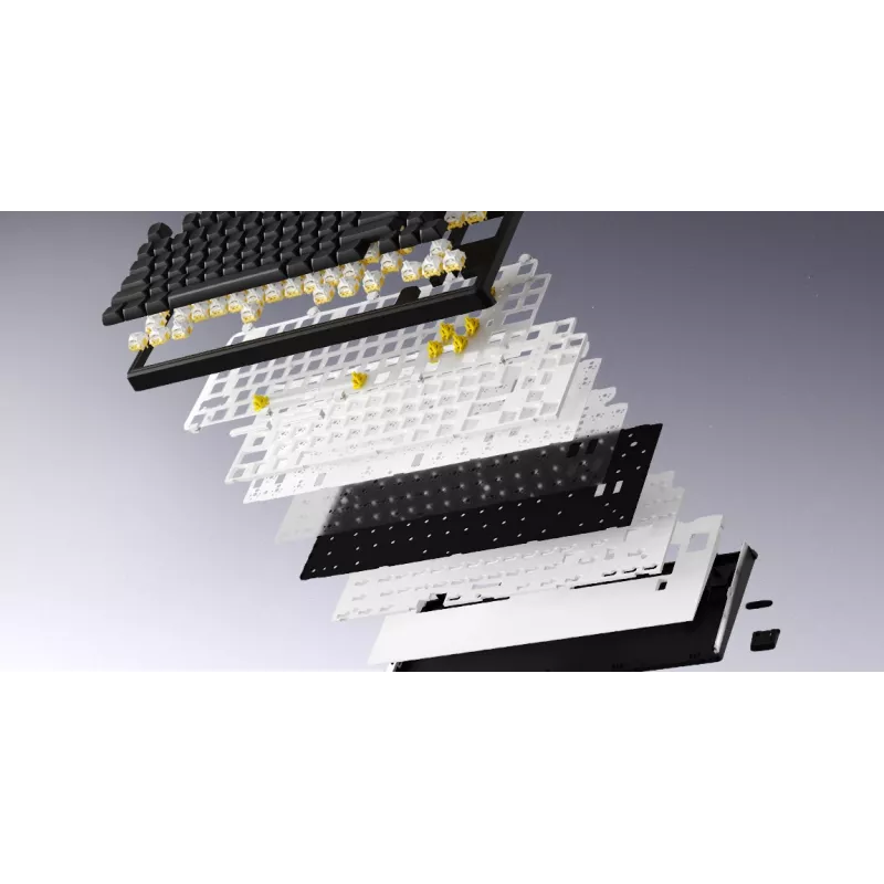 Teclado Gaming HATOR Skyfall Wireless 65 USB + RF Wireless + Bluetooth QWERTY US English Preto, Branco