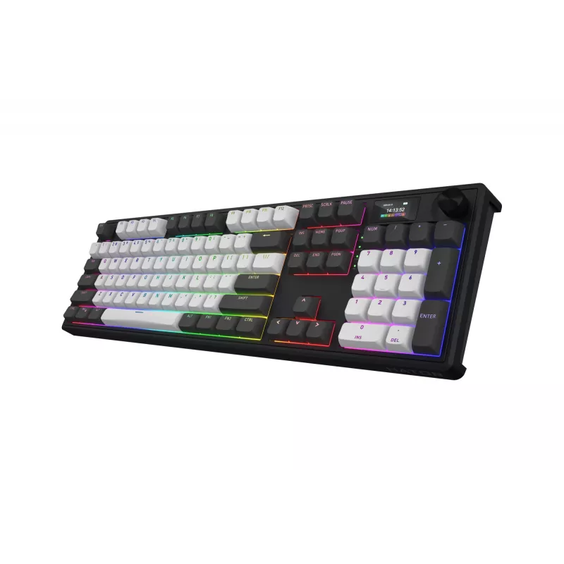 Teclado Gaming HATOR Skyfall Pro Wireless 100 USB + RF Wireless + Bluetooth QWERTY US English Preto, Cinzento