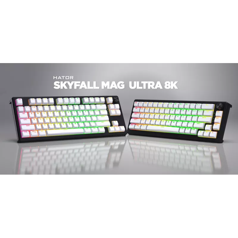 Teclado Gaming HATOR Skyfall 80 MAG ULTRA 8K USB QWERTY US-English Preto, Branco