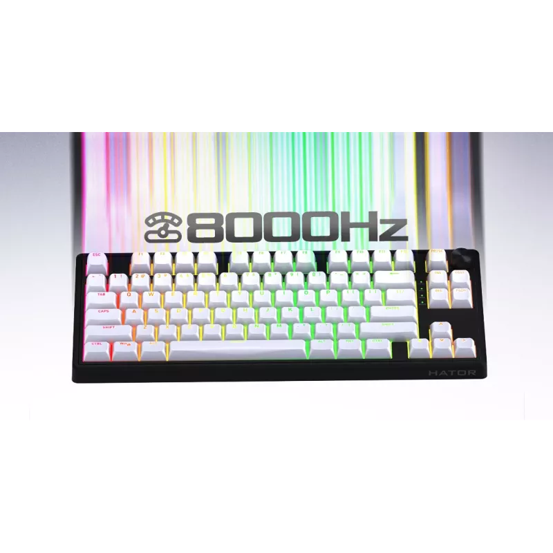 Teclado Gaming HATOR Skyfall 80 MAG ULTRA 8K USB QWERTY US-English Preto, Branco