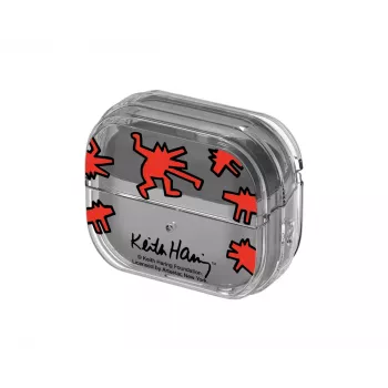 Capa Samsung Keith Haring Slickback para Galaxy Buds3 Pro vermelha transparente