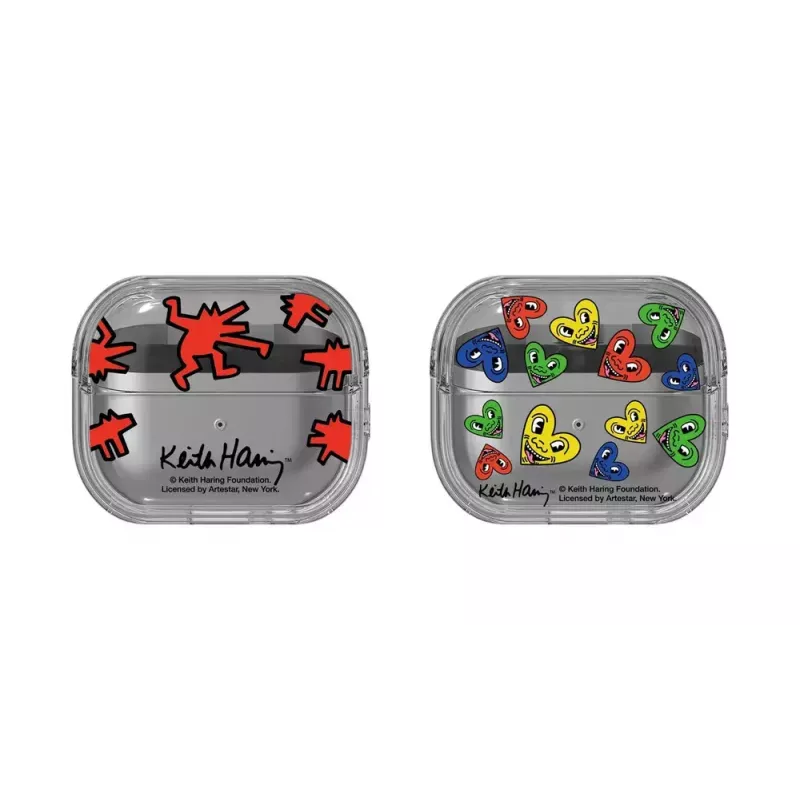 Capa Samsung Keith Haring Slickback para Galaxy Buds3 Pro vermelha transparente