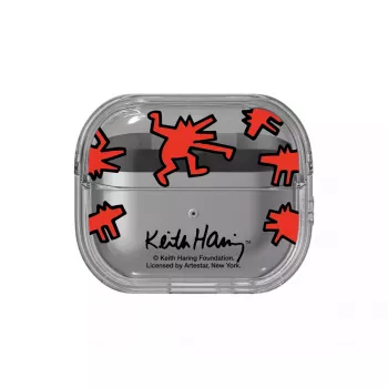 Capa Samsung Keith Haring Slickback para Galaxy Buds3 Pro vermelha transparente
