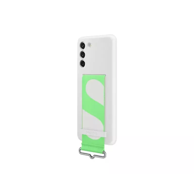 Capa traseira de silicone com banda Branca Samsung Galaxy S21 FE