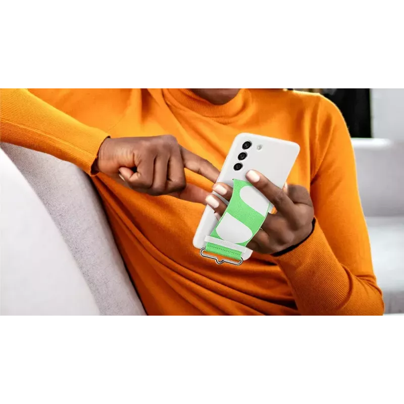 Capa traseira de silicone com banda Branca Samsung Galaxy S21 FE