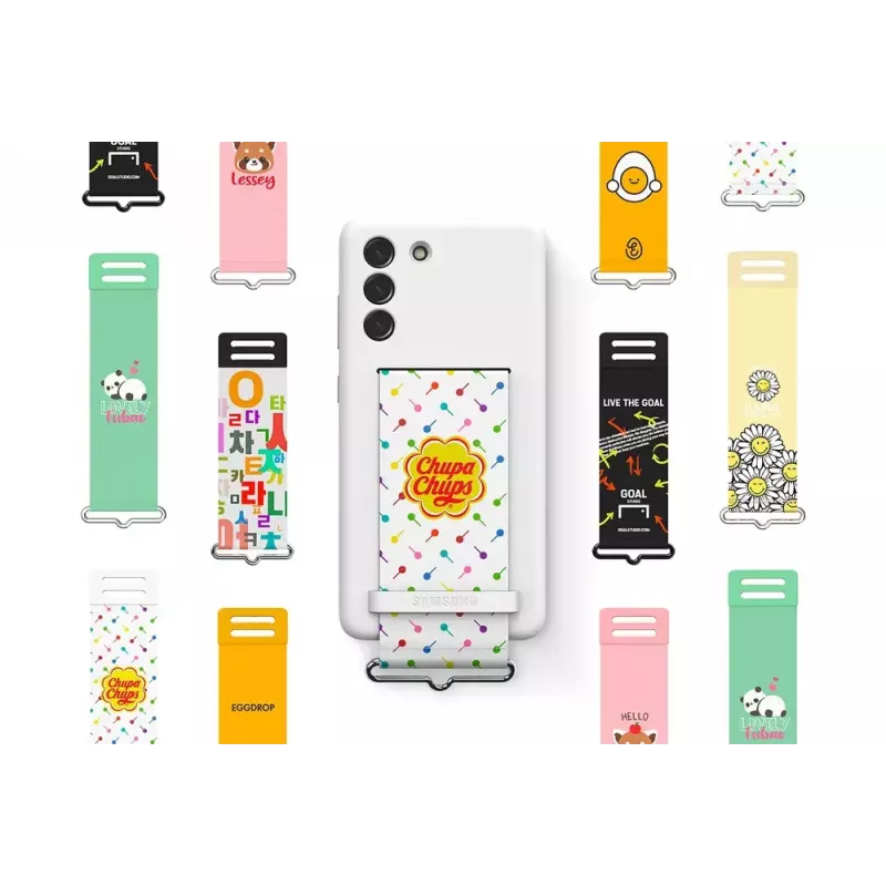 Capa traseira de silicone com banda Branca Samsung Galaxy S21 FE