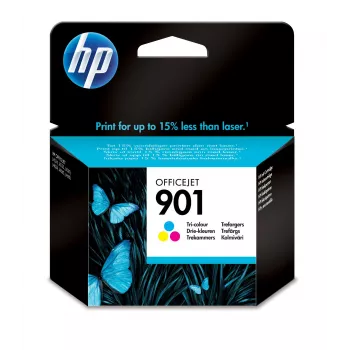 HP 901 Tinteiro original tricolor, rendimento padrão, ciano, magenta, amarelo, tinta à base de corante, 9 ml, 1 unid., 360 páginas