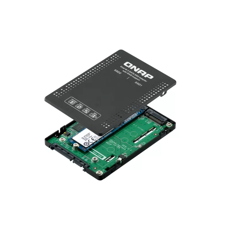 QNAP QDA-A2MAR Caixa de armazenamento Caixa para SSD preto M.2