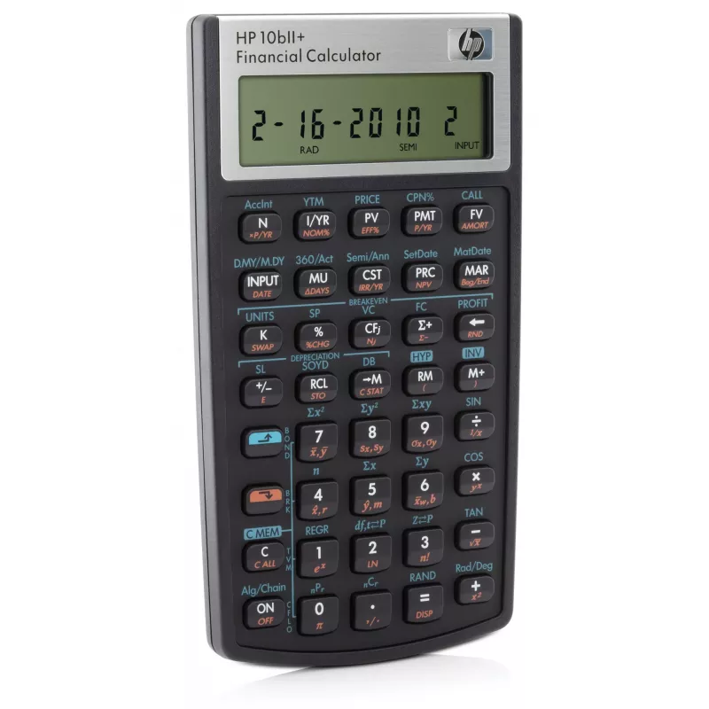 HP 10bII+, formato de bolso, finanças, 1 linha, preto