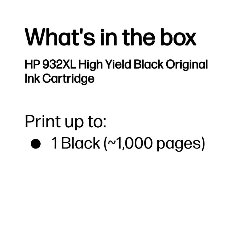 HP 932XL Tinteiro original de grande capacidade preto, preto, 1 unid., 1000 páginas