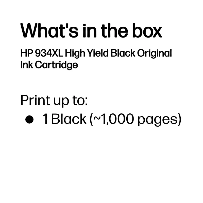 HP 934XL tinteiro original preto de alta capacidade, preto, 1 unid., 1000 páginas