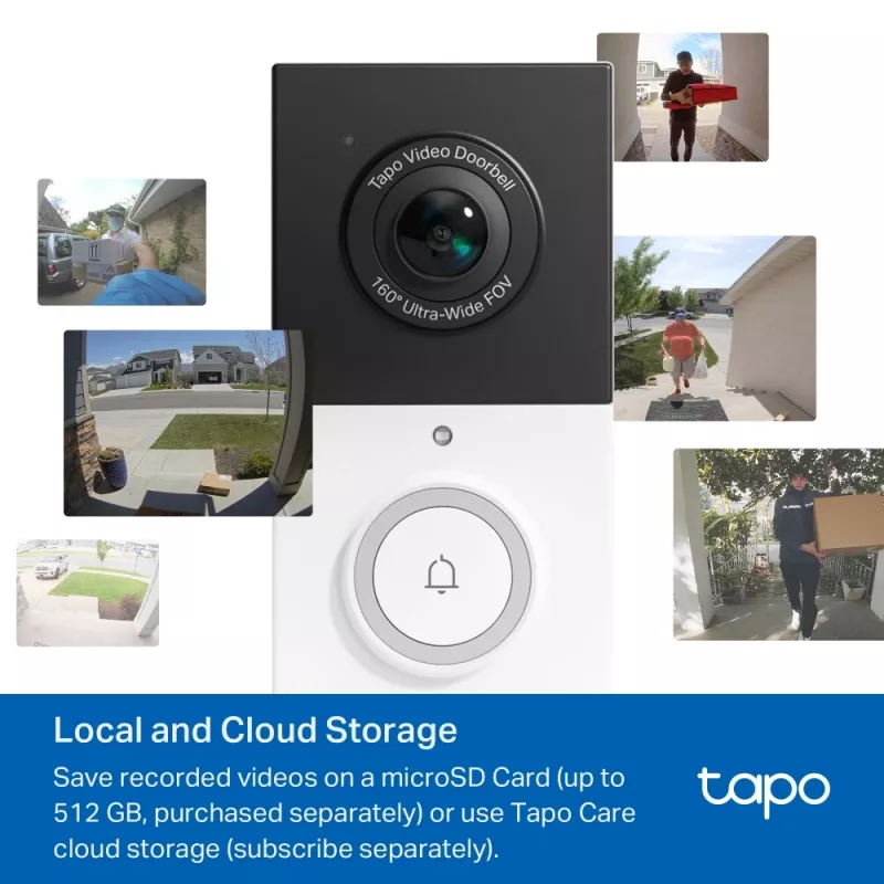 Intercomunicador de vídeo TP-Link Tapo D210 3 MP preto branco
