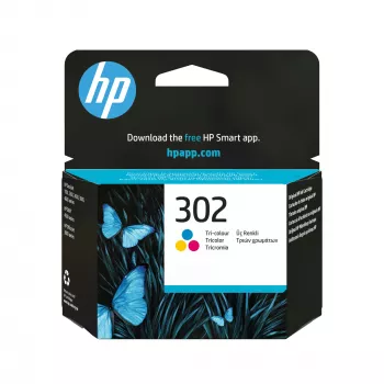 HP 302 tricolor tinta original, ciano, magenta, amarelo, 1 unid., 150 páginas