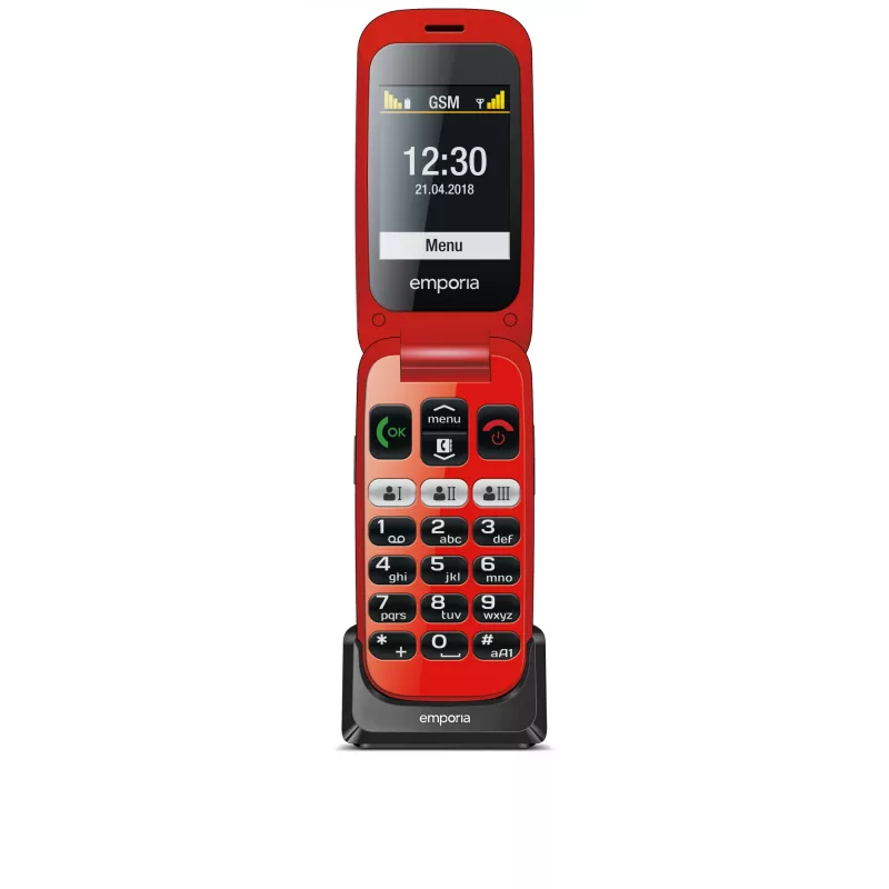 Emporia emporiaONE 6,1 cm (2,4 polegadas) 80 g preto, vermelho telemóvel para seniores