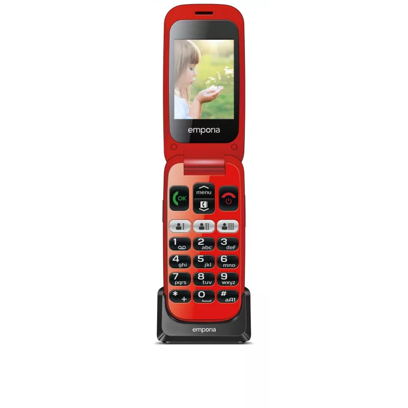 Emporia emporiaONE 6,1 cm (2,4 polegadas) 80 g preto, vermelho telemóvel para seniores