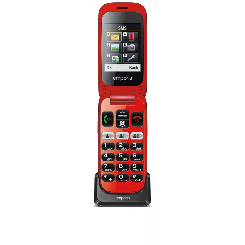 Emporia emporiaONE 6,1 cm (2,4 polegadas) 80 g preto, vermelho telemóvel para seniores