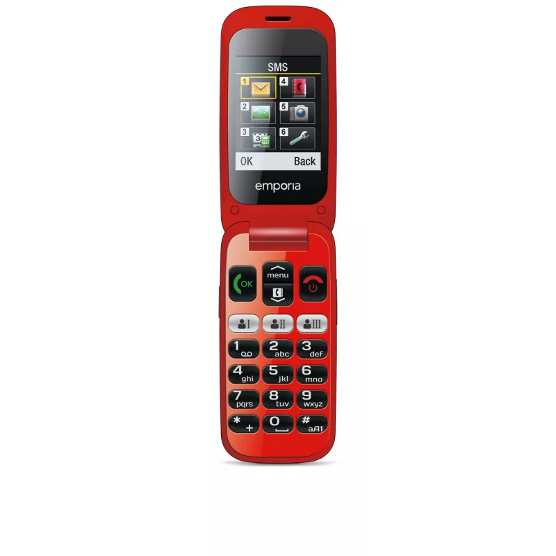 Emporia emporiaONE 6,1 cm (2,4 polegadas) 80 g preto, vermelho telemóvel para seniores