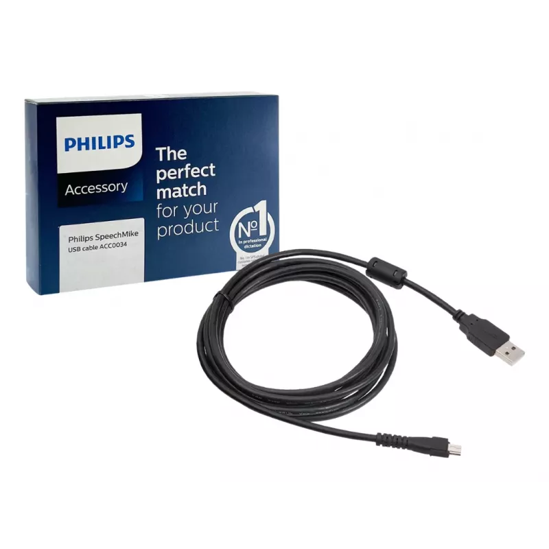 Cabo USB Philips 1 X para SpeechMike III 2,4 m USB A preto