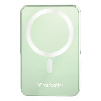 Powerbank sem fios magnética com suporte Verbatim Charge 'n' Go – 10000 mAh verde