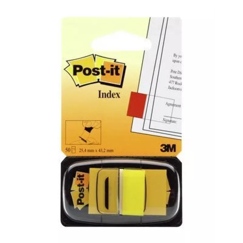 Etiqueta autocolante 3M I680-5 retangular removível amarelo 50 unid.