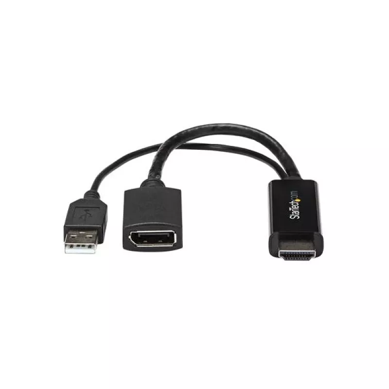 Adaptador HDMI para DisplayPort StarTech.com - 4K 30Hz, 3840 x 2160 píxeis, 1080p, 720p, 120 Hz, preto, MegaChips - STDP2600, conversor de vídeo ativo