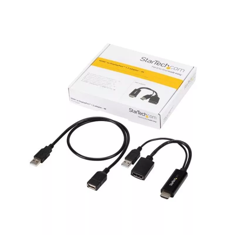 Adaptador HDMI para DisplayPort StarTech.com - 4K 30Hz, 3840 x 2160 píxeis, 1080p, 720p, 120 Hz, preto, MegaChips - STDP2600, conversor de vídeo ativo