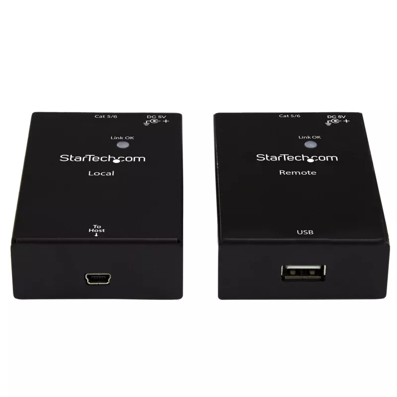 Extensor USB 2.0 StarTech.com sobre cabo Cat5e/Cat6 (RJ45) – até 50 m – kit adaptador extensor de porta USB de alta velocidade – com alimentação – extensor USB sobre cabo Ethernet – 480 Mbit/s – metal