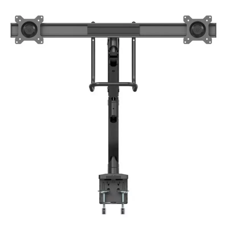 Suporte de secretária StarTech.com para dois monitores – suporte VESA duplo ergonómico para monitores de 32 polegadas (8 kg) – braço transversal para movimento completo sincronizado – altura ajustável – aperto em C/passagem