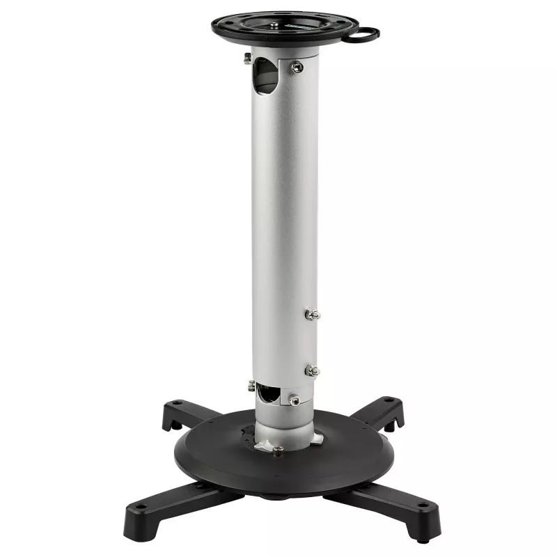 Suporte de teto universal StarTech.com para projetores – montagem em mastro extensível/ajustável em altura para cargas pesadas 12,7–57,77 cm do teto – 15 kg – inclinação/rotação – suporte de projetor suspenso com placa de fixação