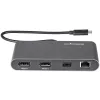 Dock Thunderbolt Mini duplo para monitor StarTech.com, DisplayPort 4K 60Hz, hub sem drivers para Windows e Mac, Gigabit Ethernet, 1x USB-A (USB 5Gbps), cabo de 11in (28cm)