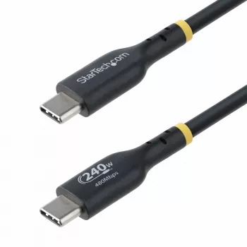Cabo de carregamento USB-C StarTech.com 3m, cabo USB-C certificado USB-IF, 240W PD EPR, cabo de carregamento para portátil USB 2.0 Type-C, cabo de transferência de dados USB-C, revestimento TPE, M/M