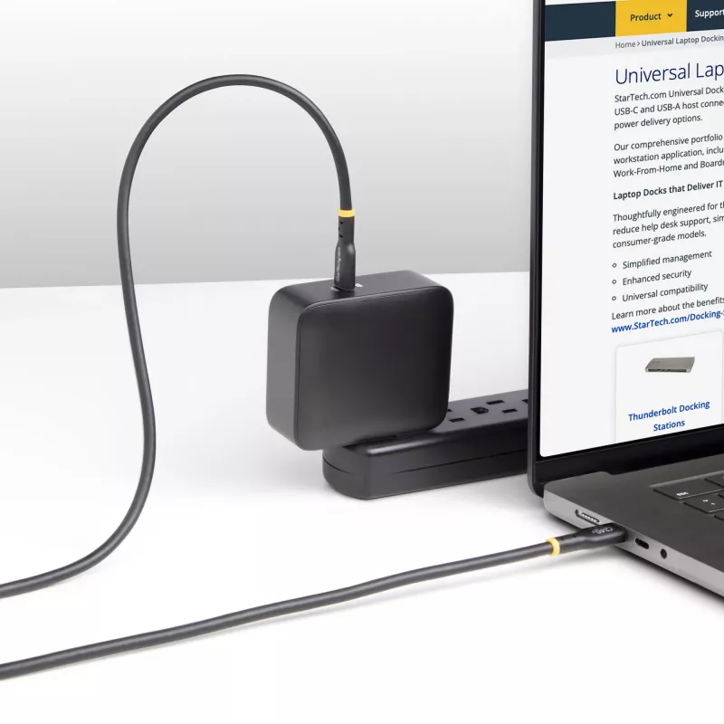 Cabo de carregamento USB-C StarTech.com 3m, cabo USB-C certificado USB-IF, 240W PD EPR, cabo de carregamento para portátil USB 2.0 Type-C, cabo de transferência de dados USB-C, revestimento TPE, M/M