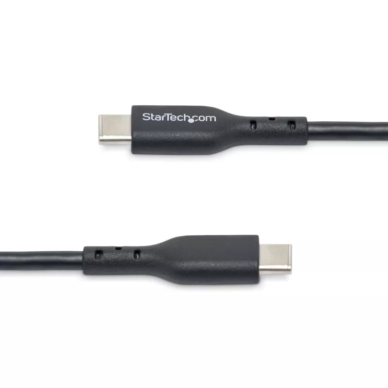 Cabo de carregamento USB-C StarTech.com 1 m (3,3 ft), pack de 2, cabo USB-C, cabo de carregamento para portátil USB 2.0 Type-C, 60 W 3 A Power Delivery, revestimento TPE, cabo de transferência de dados USB-C, M/M