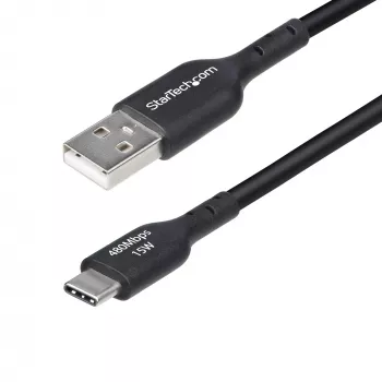 Cabo de carregamento USB-A para USB-C StarTech.com 3m, carregar e sincronizar, 3A, USB 2.0, revestimento TPE – cabo de carregamento USB preto