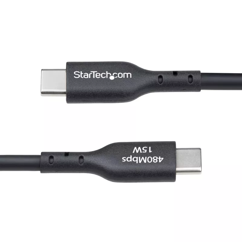 Cabo de carregamento USB-A para USB-C StarTech.com 3m, carregar e sincronizar, 3A, USB 2.0, revestimento TPE – cabo de carregamento USB preto