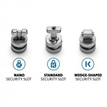 Kit de âncoras de segurança ClickSafe Universal Slots Kensington, âncora, aço inoxidável, 3 unid., 31 g, 115 mm, 85 mm