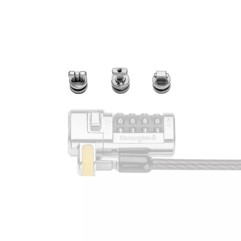 Kit de âncoras de segurança ClickSafe Universal Slots Kensington, âncora, aço inoxidável, 3 unid., 31 g, 115 mm, 85 mm