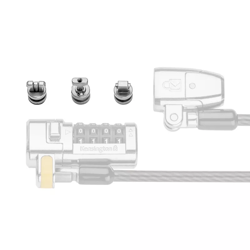 Kit de âncoras de segurança ClickSafe Universal Slots Kensington, âncora, aço inoxidável, 3 unid., 31 g, 115 mm, 85 mm