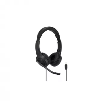 Headset on-ear H1000 USB-C Kensington, com fios, chamadas/música, 20 – 20000 Hz, 190 g, headset, preto