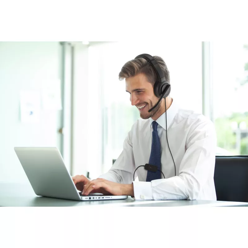 Headset on-ear H1000 USB-C Kensington, com fios, chamadas/música, 20 – 20000 Hz, 190 g, headset, preto