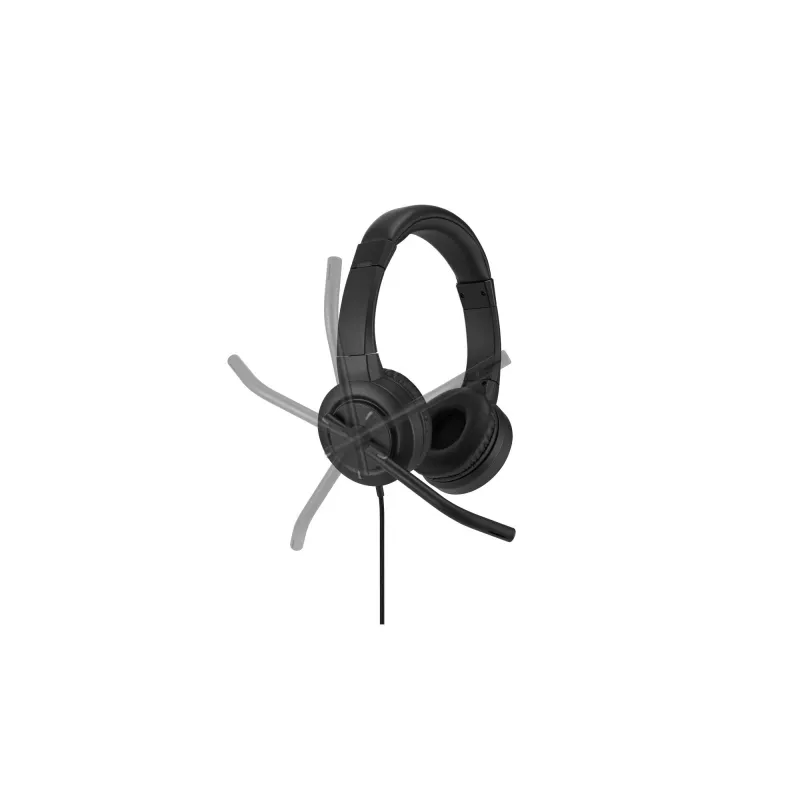 Headset on-ear H1000 USB-C Kensington, com fios, chamadas/música, 20 – 20000 Hz, 190 g, headset, preto