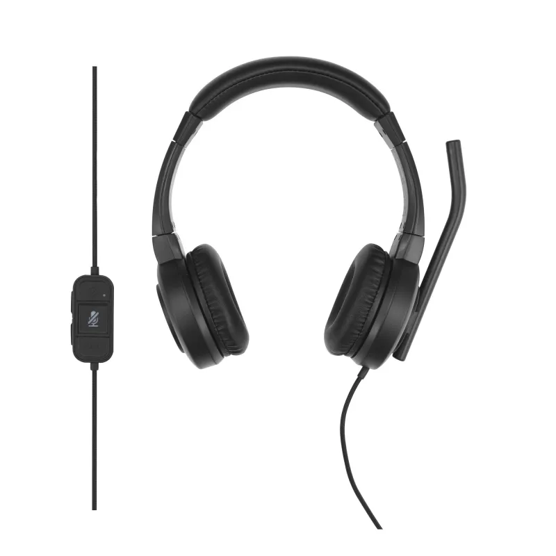 Headset on-ear H1000 USB-C Kensington, com fios, chamadas/música, 20 – 20000 Hz, 190 g, headset, preto