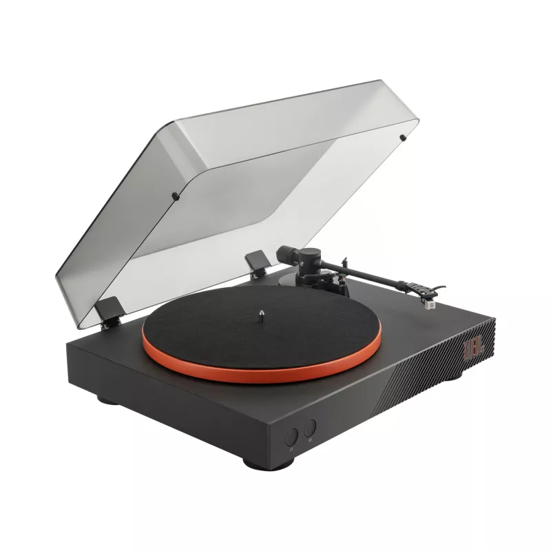 JBL Spinner BT gira-discos com acionamento por correia preto, laranja